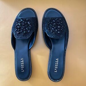 Leather Italian Black Flats- EUR SZ 42